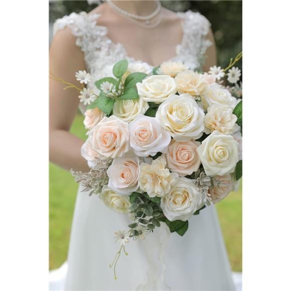 Artificial Flowers Box Set Gradient Color Foam Silk Fake with Stems DIY Wedding - Picture 4 of 6